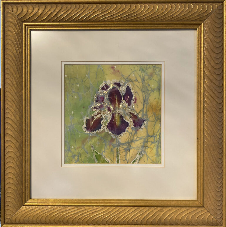 "Iris Too" Batik – Gold Leaf on Silk