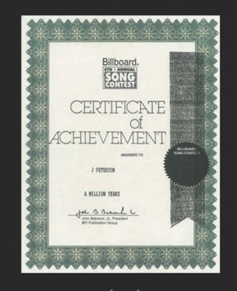 Billboard Song Award "A Million Years"